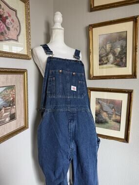 Round House Made In USA Carpenter Bib Overalls Denim Women's Size L